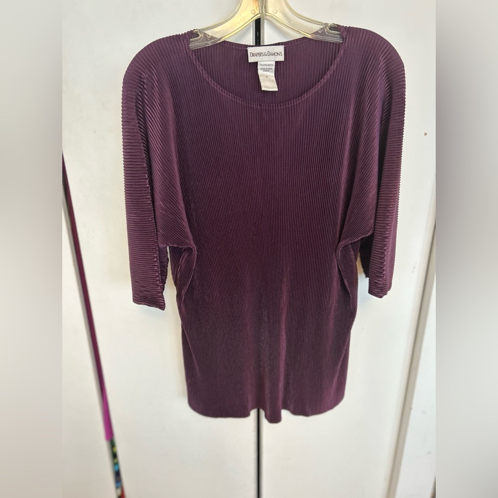 Drapers & Damons Plum Ribbed Blouse